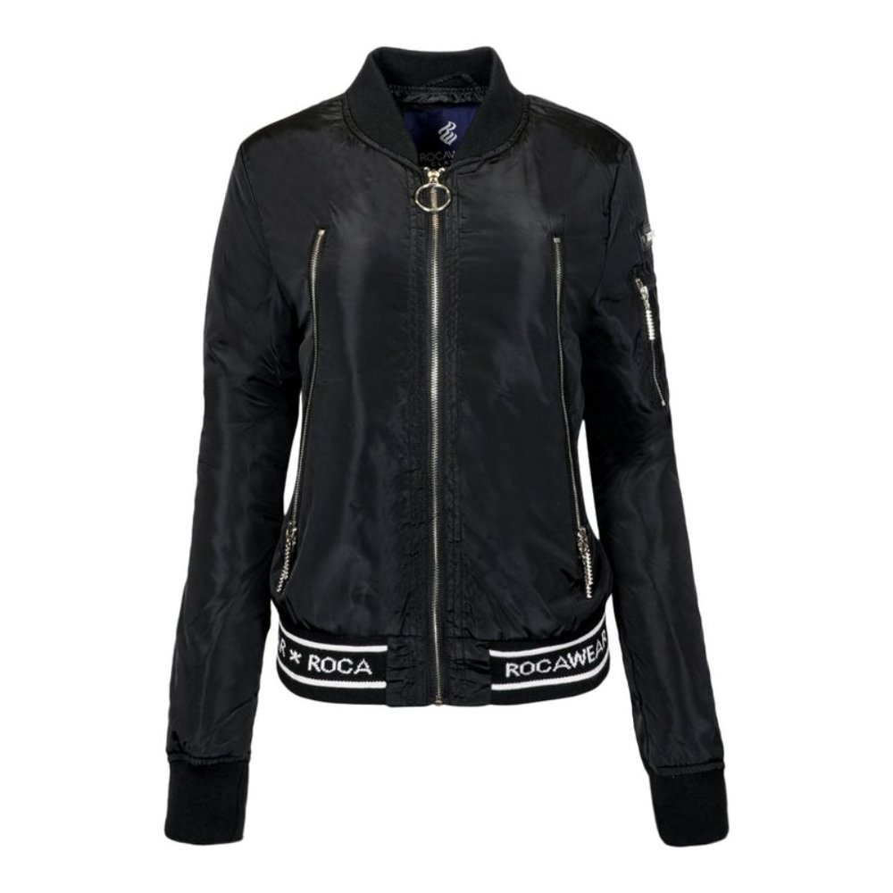 Rocawear XL Women's Logo Bomber Jacket Black mrsp $109